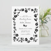 Invitation Mariage frontalier de la Fleur Whimsical tiré à la (Debout devant)