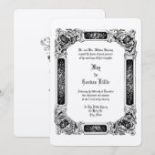 Invitation Mariage frontalier de l'époque victorienne 1850 Fl (Devant / Derrière)