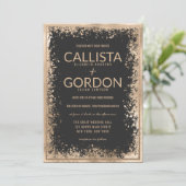 Invitation Mariage frontalier de Parties scintillant Black Sp (Debout devant)