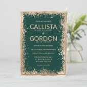 Invitation Mariage frontalier de Parties scintillant Gold Gre (Debout devant)