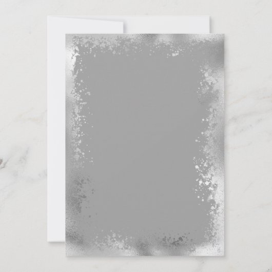 Invitation Mariage frontalier de Parties scintillant gris arg (Dos)
