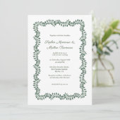 Invitation Mariage frontalier de verdure botanique (Debout devant)