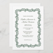 Invitation Mariage frontalier de verdure botanique (Devant / Derrière)
