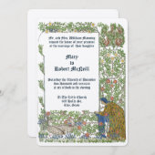Invitation Mariage frontalier du jardin Rose (Devant / Derrière)