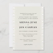 Invitation Mariage frontalier Ecru Boho Mudcloth (Devant)