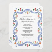Invitation Mariage frontalier floral (Devant / Derrière)
