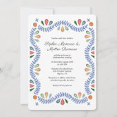 Invitation Mariage frontalier floral (Devant)