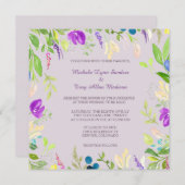 Invitation Mariage frontalier floral de l'orchidée aquarelle (Devant / Derrière)