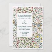 Invitation Mariage frontalier floral éclairé médiéval (Devant)