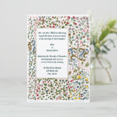 Invitation Mariage frontalier floral éclairé médiéval (Debout devant)