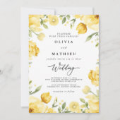 Invitation Mariage frontalier jaune soleil (Devant)