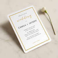 Mariage frontalier minimaliste blanc élégant or