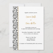 Invitation Mariage frontalier Motif blanc et noir classique (Devant)