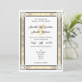 Invitation mariage frontalier noir et or (Debout devant)