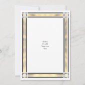 Invitation mariage frontalier noir et or (Dos)