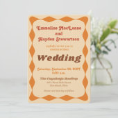 Invitation Mariage frontalier orange super et Brown (Debout devant)