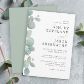 Invitation Mariage frontalier simple Eucalyptus