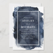 Invitation Mariage frontière blanc éclaboussé de couleur d'ea (Devant)