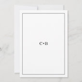 Invitation Mariage frontière noir et blanc minimaliste (Dos)