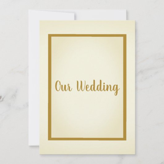 Invitation Mariage frontière or CRÈME simple et élégant (Devant)