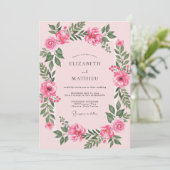 Invitation Mariage Fuchsia Rose Chaude (Debout devant)