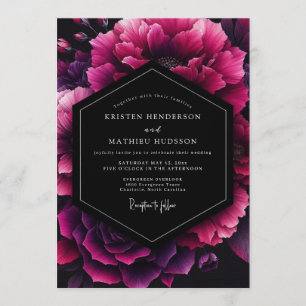 Invitation Mariage Fuchsia Velvet Bloom