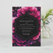 Invitation Mariage Fuchsia Velvet Bloom (Debout devant)