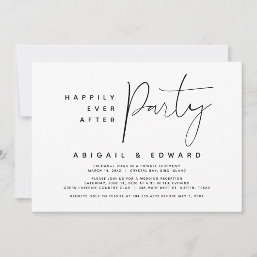 Invitation Mariage Fugitif Fête de Mariage Heureux à Tout Jam (Devant)