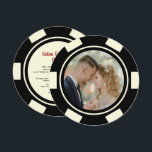 Invitation Mariage Fuite de Poker Chip Noir sur Fond Blanc<br><div class="desc">Éblouissez vos amis et votre famille en leur envoyant ces faire-part de mariage en forme de jetons de poker noir et blanc et/ou invitations à la fête. Ils seront impatients de se joindre à vous pour cette célébration qui promet d'être amusante !</div>