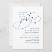 Invitation Mariage Fuite Heureux À Tout Jamais Party Navy (Devant)