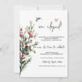 Invitation Mariage Fuite Holly Aquarelle Verdure   (Devant)