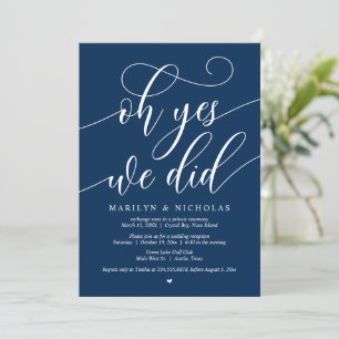 Invitation Mariage Fuite Party, Oh Oui, Nous L'Avons Fait