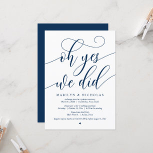 Invitation Mariage Fuite Party, Oh oui, nous l'avons fait