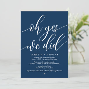 Invitation Mariage Fuite Party, Oh oui, nous l'avons fait, Bl