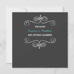 Invitation Mariage Fun Redneck Tableau Noir Vintage