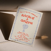 Invitation Mariage funky écrit à la main avec une touche rétr