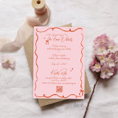 Invitation Mariage funky rose et rouge pour gribouillis à mai