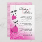 Invitation Mariage fuschia (Devant / Derrière)