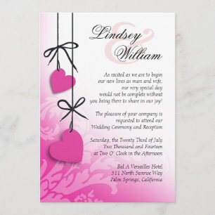 Invitation Mariage fuschia