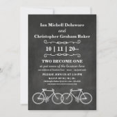 Invitation Mariage gai - panneau de craie - bicyclettes (Devant)