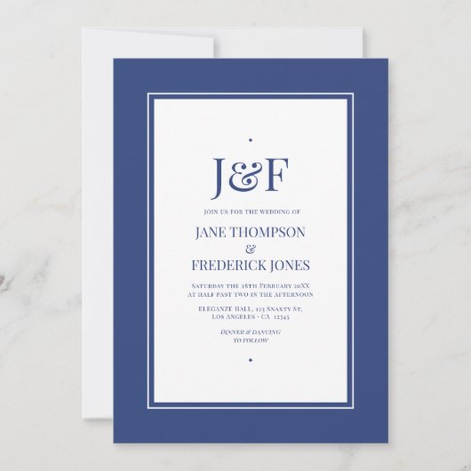Invitation Mariage Galactique Cobalt (Devant)