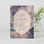 Invitation Mariage Galaxie Céleste Aquarelle Pastel Doux (Debout devant)