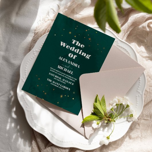 Invitation Mariage Galaxie Nébuleuse de l'Espace Marron