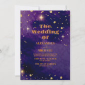 Invitation Mariage Galaxie Nébuleuse Violette de l'Espace (Devant)