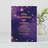 Invitation Mariage Galaxie Nébuleuse Violette de l'Espace (Debout devant)