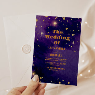 Invitation Mariage Galaxie Nébuleuse Violette de l'Espace