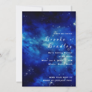 Invitation Mariage Galaxie Océan Céleste
