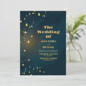 Invitation Mariage Galaxie Téale Univers Étoilé Espace (Debout devant)