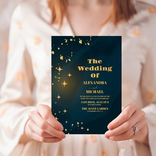 Invitation Mariage Galaxie Téale Univers Étoilé Espace