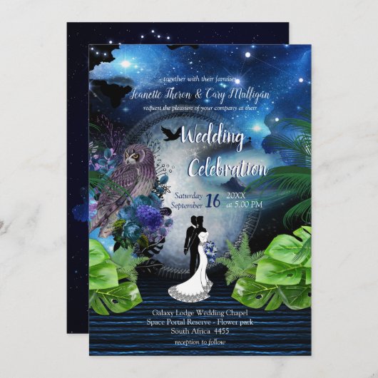 Invitation Mariage Galaxy Portal (Devant / Derrière)